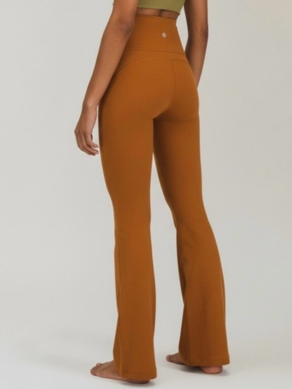 Lululemon Groove Super-High-Rise Flared Pant Nulu Butternut Brown Womens size 4